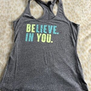 Gray Tank Top with Motivational Print